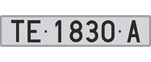 TE1830A matricula larga