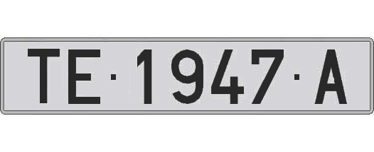 TE1947A matricula larga
