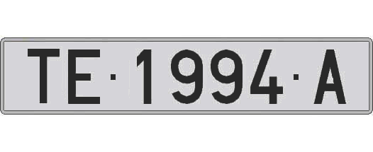 TE1994A matricula larga