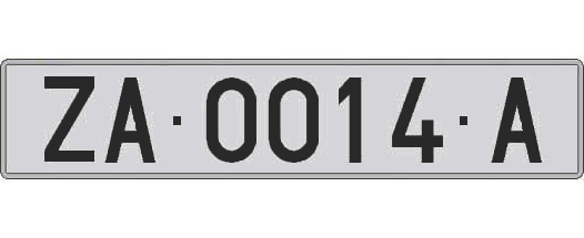 ZA0014A matricula larga