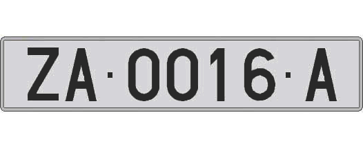 ZA0016A matricula larga