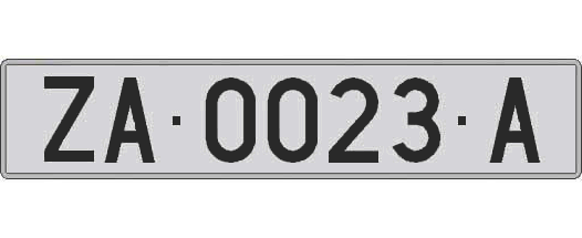ZA0023A matricula larga
