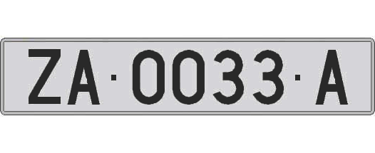 ZA0033A matricula larga