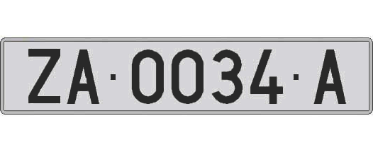 ZA0034A matricula larga