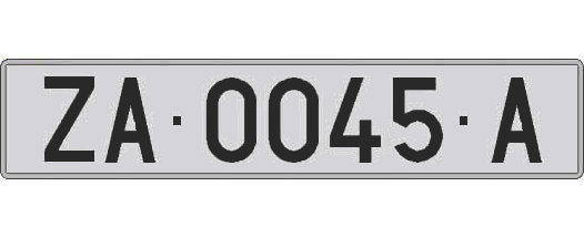 ZA0045A matricula larga
