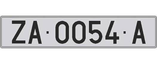 ZA0054A matricula larga