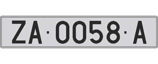 ZA0058A matricula larga