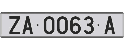 ZA0063A matricula larga