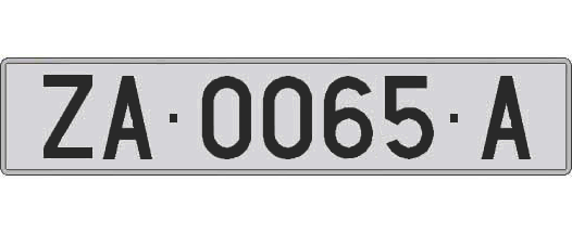 ZA0065A matricula larga