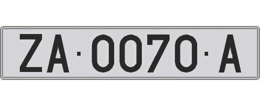 ZA0070A matricula larga