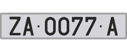 ZA0077A matricula larga