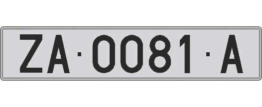 ZA0081A matricula larga