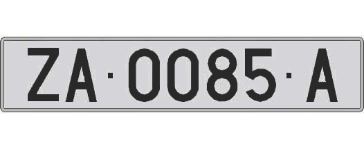 ZA0085A matricula larga