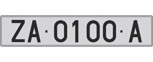 ZA0100A matricula larga
