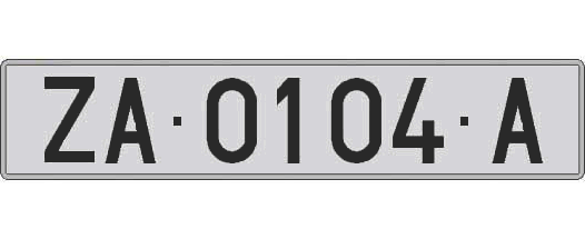 ZA0104A matricula larga