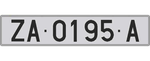 ZA0195A matricula larga