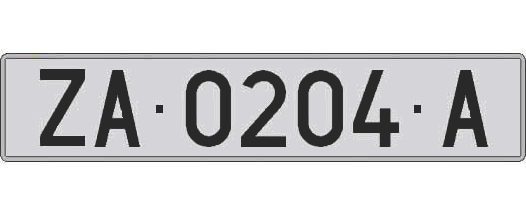 ZA0204A matricula larga