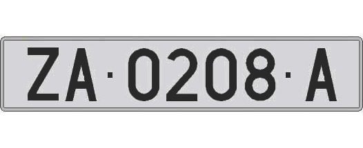ZA0208A matricula larga