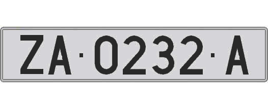 ZA0232A matricula larga