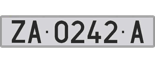 ZA0242A matricula larga