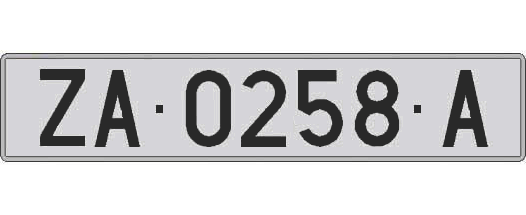 ZA0258A matricula larga