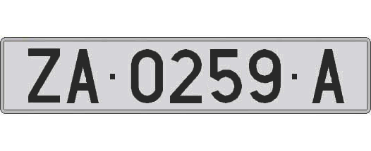 ZA0259A matricula larga