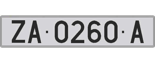 ZA0260A matricula larga