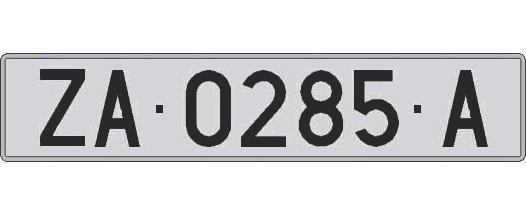ZA0285A matricula larga