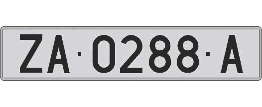 ZA0288A matricula larga