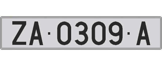 ZA0309A matricula larga