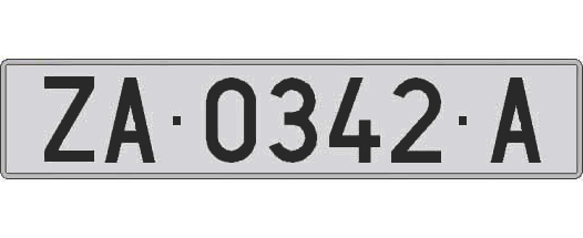 ZA0342A matricula larga