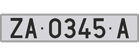 ZA0345A matricula larga