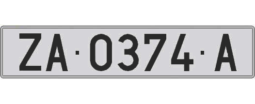 ZA0374A matricula larga