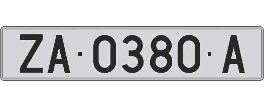 ZA0380A matricula larga