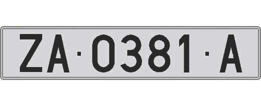 ZA0381A matricula larga