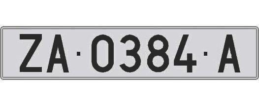 ZA0384A matricula larga
