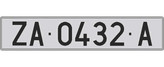 ZA0432A matricula larga