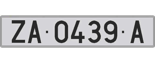 ZA0439A matricula larga