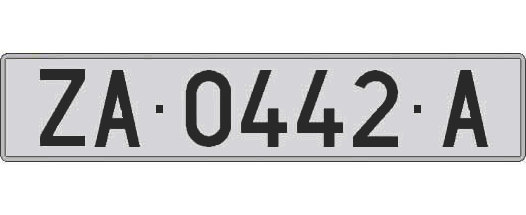 ZA0442A matricula larga