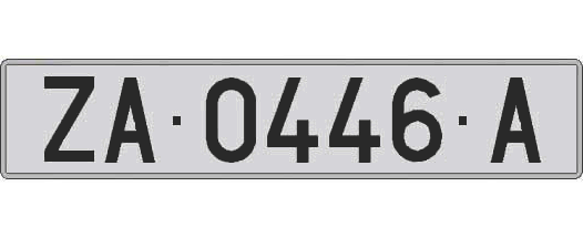 ZA0446A matricula larga