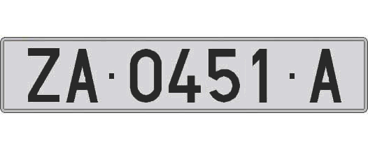 ZA0451A matricula larga