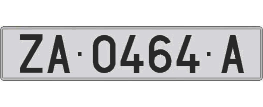 ZA0464A matricula larga
