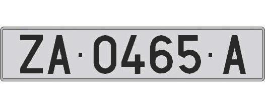 ZA0465A matricula larga