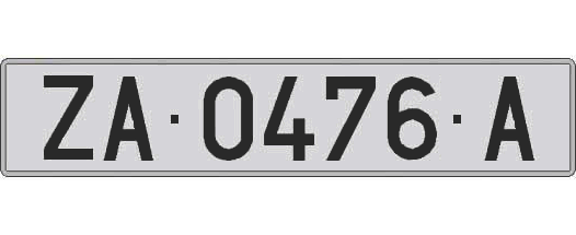 ZA0476A matricula larga