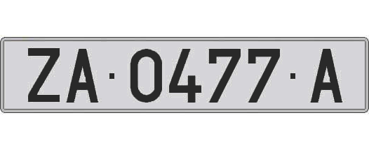 ZA0477A matricula larga