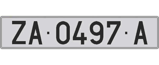 ZA0497A matricula larga