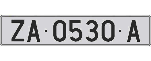 ZA0530A matricula larga