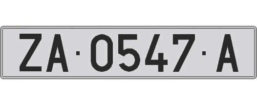 ZA0547A matricula larga