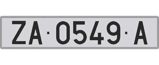 ZA0549A matricula larga