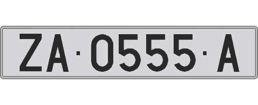 ZA0555A matricula larga